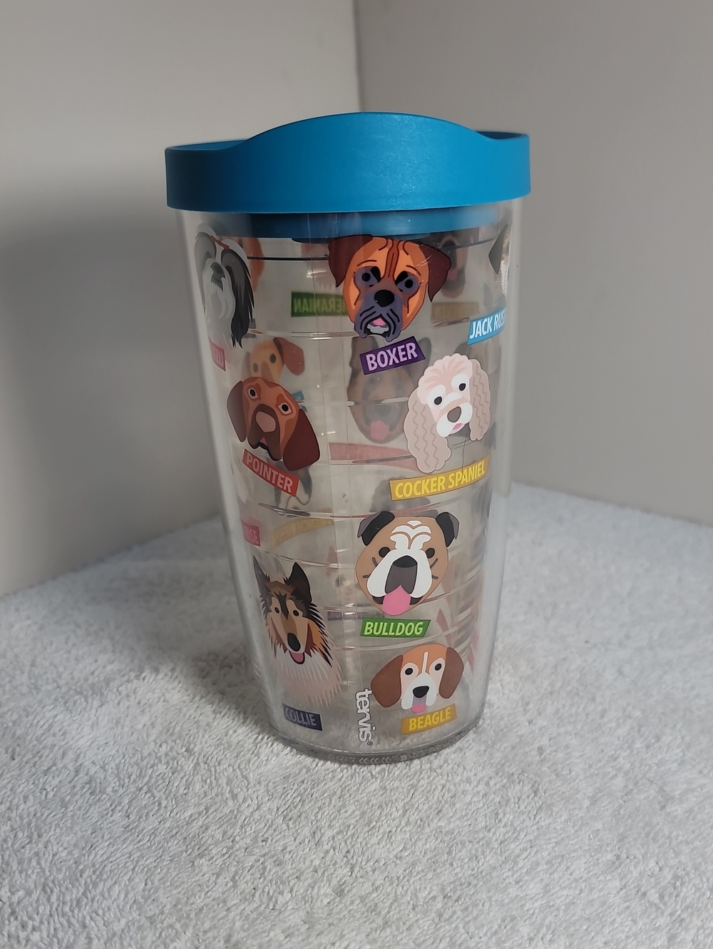 Tevis Blue Dog Breed Travel Tumbler with Lid 16oz EUC